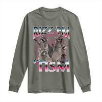 Funny Autism Raccoon Meme Long Sleeve Shirt Rizz Em With The Tism Autistic Raccoons