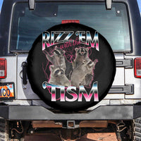 Funny Autism Raccoon Meme Spare Tire Cover Rizz Em With The Tism Autistic Raccoons