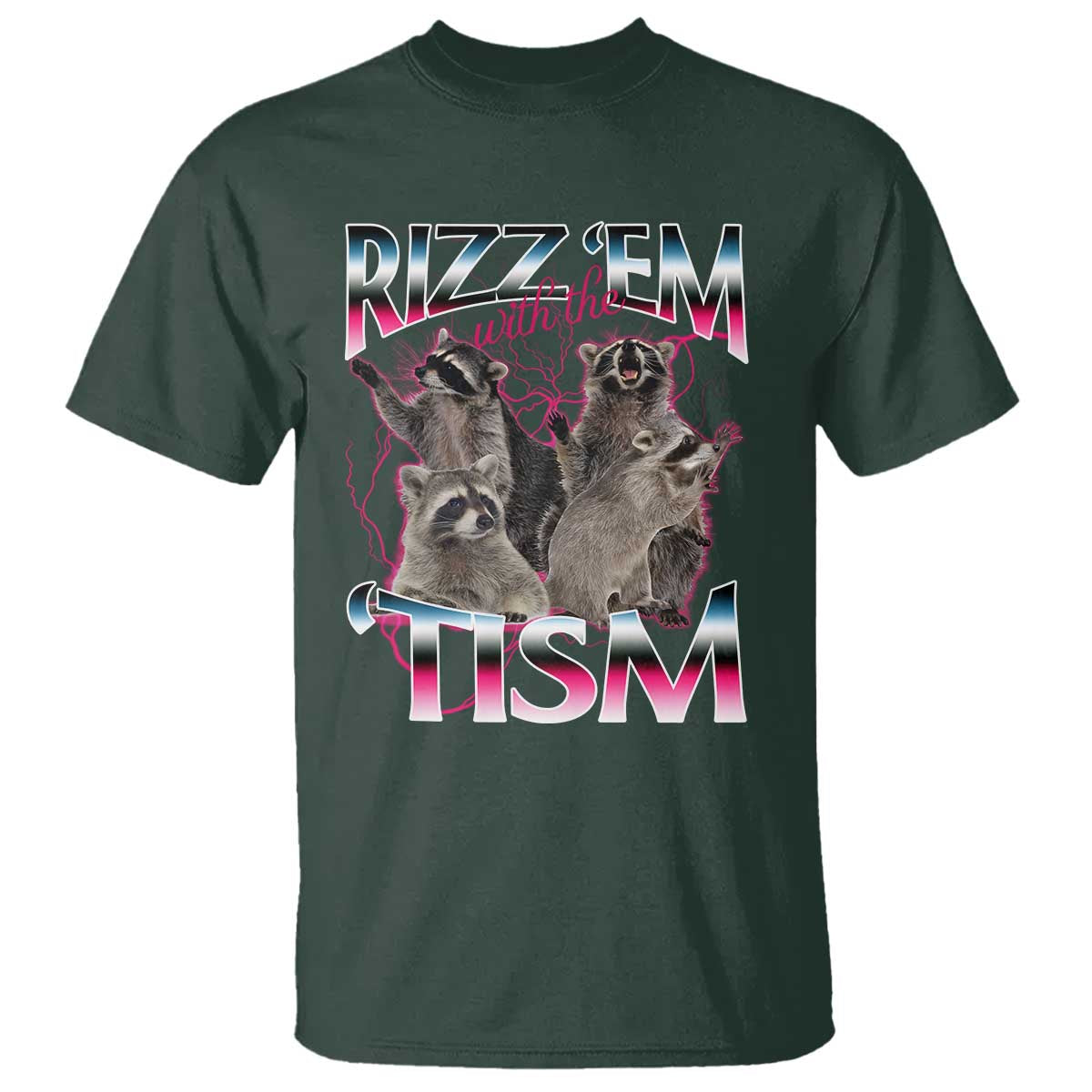 Funny Autism Raccoon Meme T Shirt Rizz Em With The Tism Autistic Raccoons - Wonder Print Shop