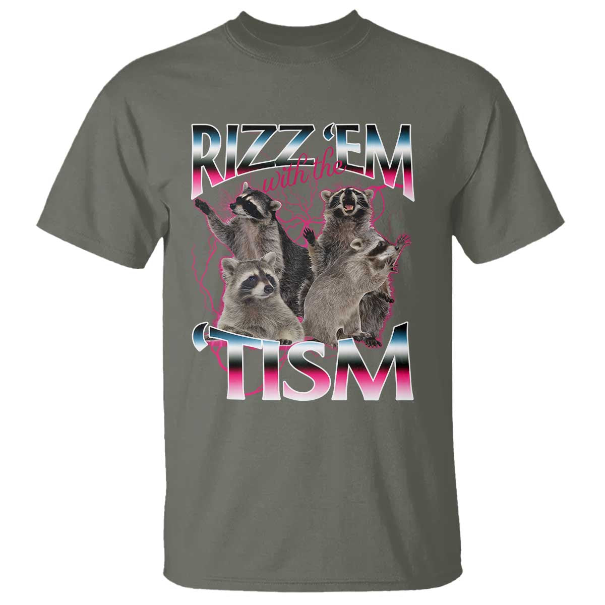 Funny Autism Raccoon Meme T Shirt Rizz Em With The Tism Autistic Raccoons - Wonder Print Shop
