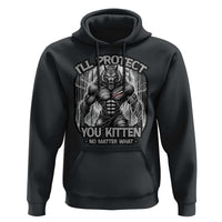 Funny Alpha Wolf Meme Hoodie I'll Protect You Kitten Humorous Cringe