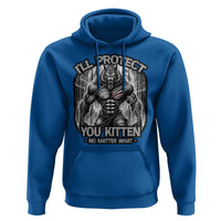 Funny Alpha Wolf Meme Hoodie I'll Protect You Kitten Humorous Cringe