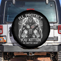 Funny Alpha Wolf Meme Spare Tire Cover I'll Protect You Kitten Humorous Cringe
