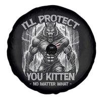 Funny Alpha Wolf Meme Spare Tire Cover I'll Protect You Kitten Humorous Cringe