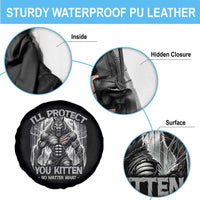 Funny Alpha Wolf Meme Spare Tire Cover I'll Protect You Kitten Humorous Cringe