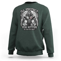 Funny Alpha Wolf Meme Sweatshirt I'll Protect You Kitten Humorous Cringe - Wonder Print Shop