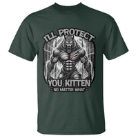 Funny Alpha Wolf Meme T Shirt I'll Protect You Kitten Humorous Cringe - Wonder Print Shop