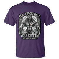 Funny Alpha Wolf Meme T Shirt I'll Protect You Kitten Humorous Cringe - Wonder Print Shop
