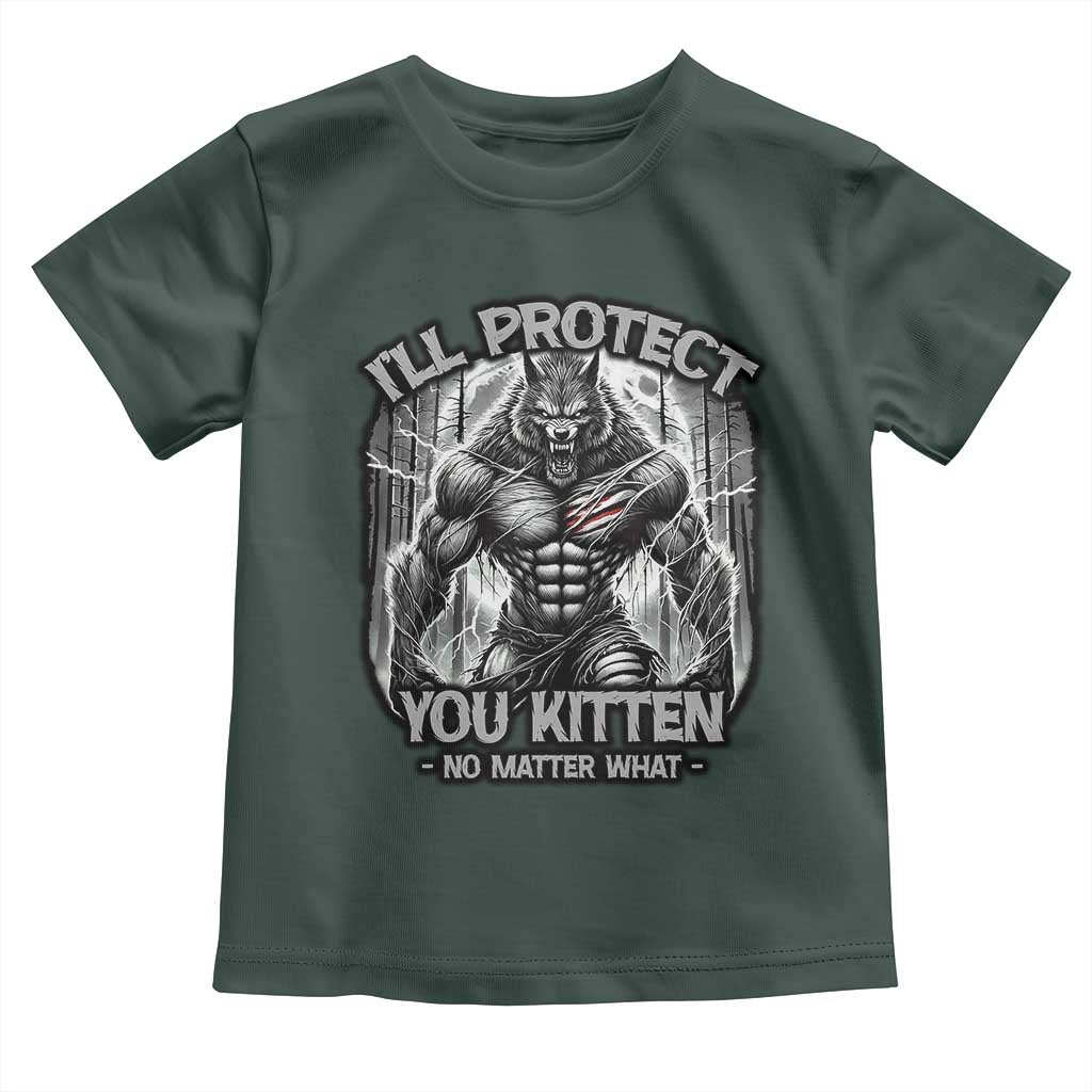 Funny Alpha Wolf Meme Toddler T Shirt I'll Protect You Kitten Humorous Cringe