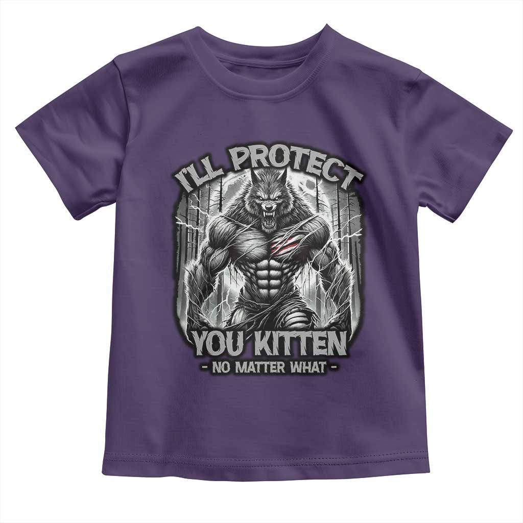 Funny Alpha Wolf Meme Toddler T Shirt I'll Protect You Kitten Humorous Cringe