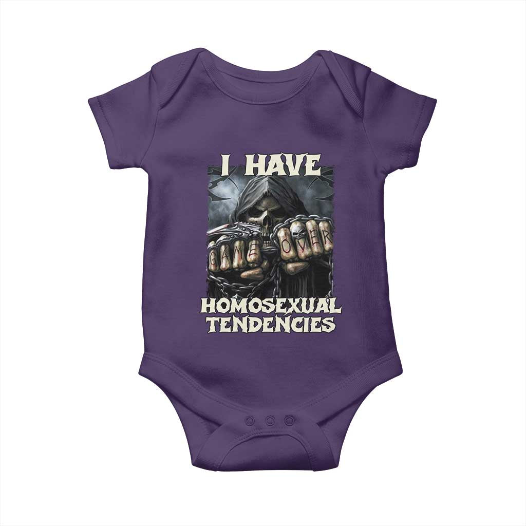 Skeleton Meme Baby Onesie I Have Homosexual Tendencies Funny Edgy Hard Cringe