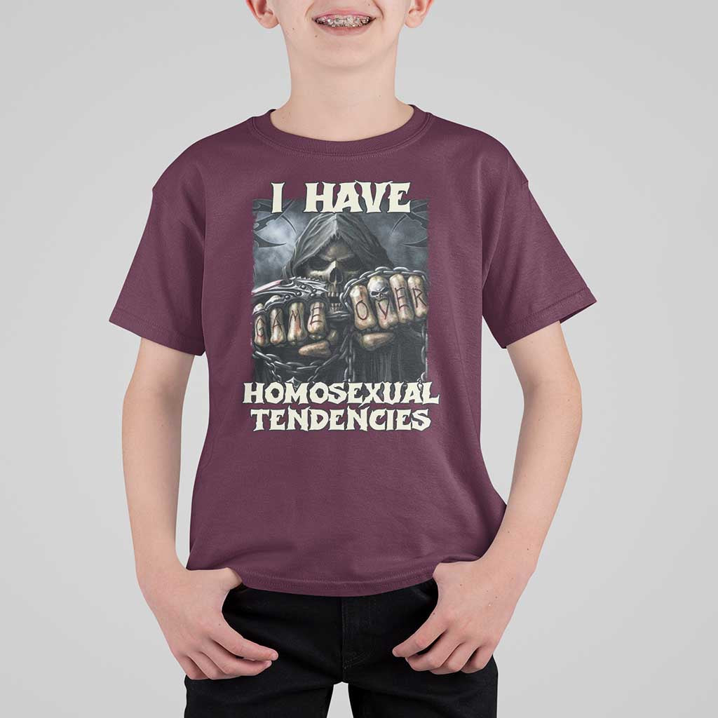 Skeleton Meme T Shirt For Kid I Have Homosexual Tendencies Funny Edgy Hard Cringe - Wonder Print Shop