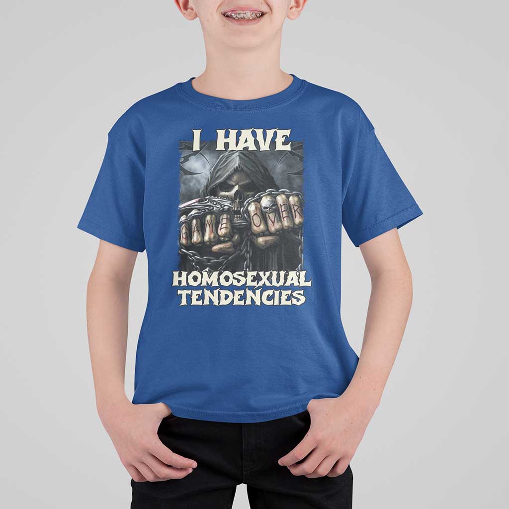 Skeleton Meme T Shirt For Kid I Have Homosexual Tendencies Funny Edgy Hard Cringe - Wonder Print Shop