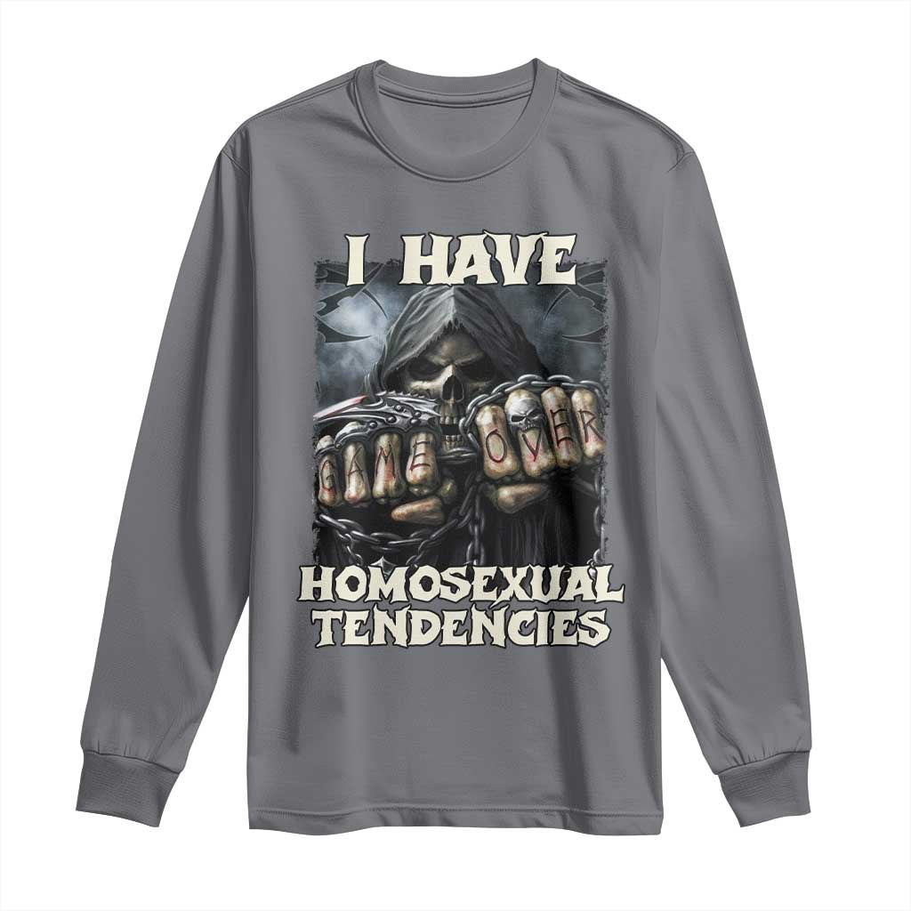 Skeleton Meme Long Sleeve Shirt I Have Homosexual Tendencies Funny Edgy Hard Cringe
