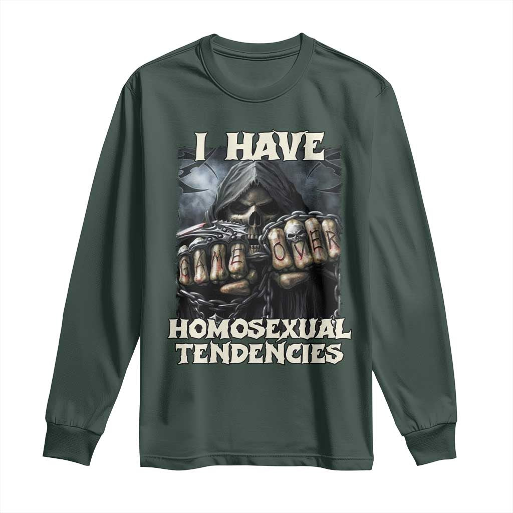 Skeleton Meme Long Sleeve Shirt I Have Homosexual Tendencies Funny Edgy Hard Cringe