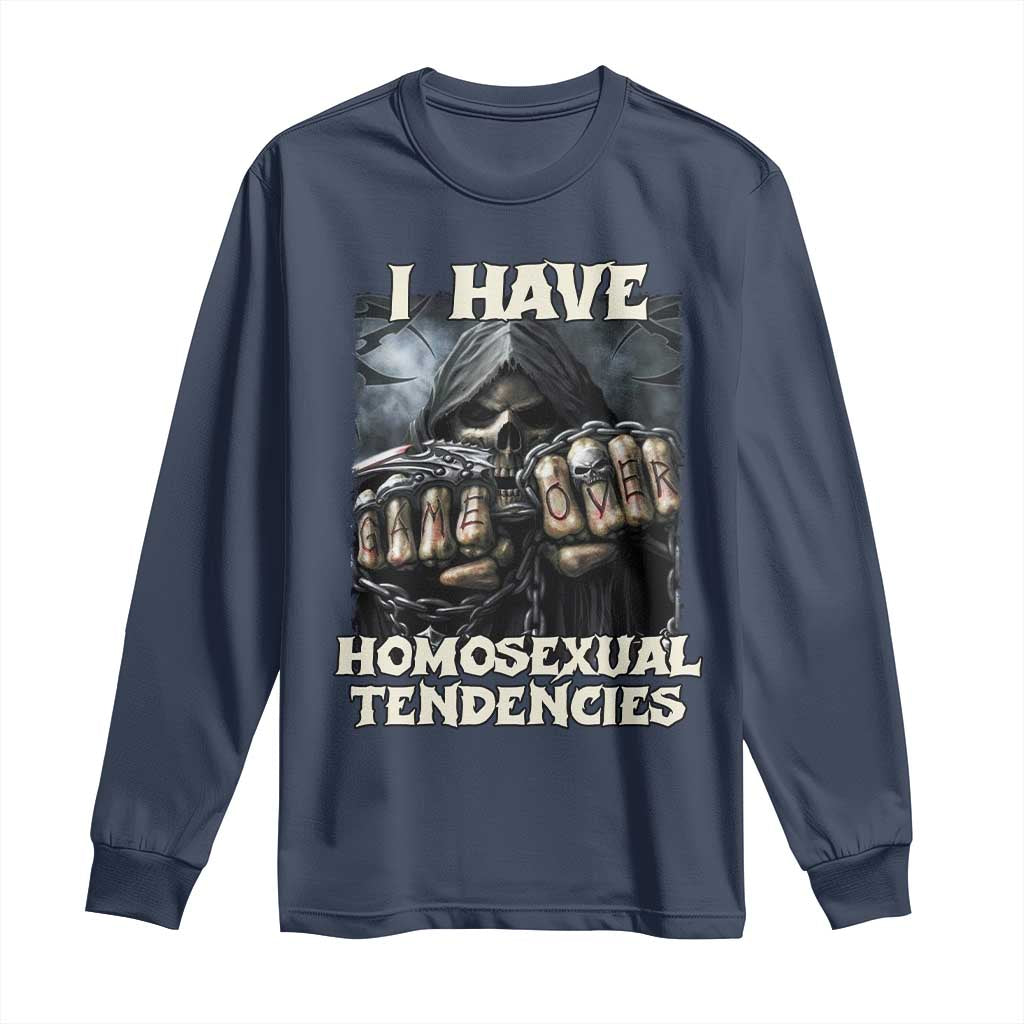 Skeleton Meme Long Sleeve Shirt I Have Homosexual Tendencies Funny Edgy Hard Cringe