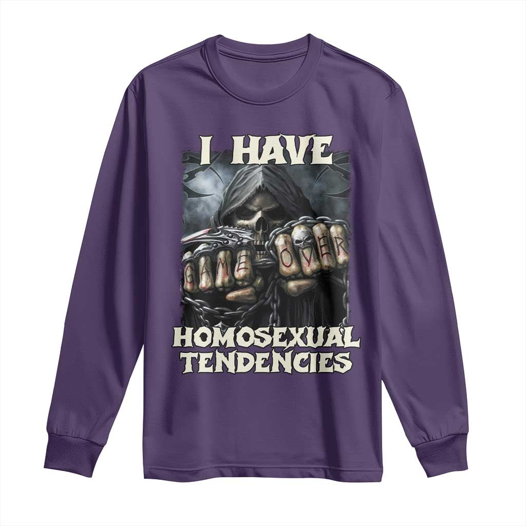 Skeleton Meme Long Sleeve Shirt I Have Homosexual Tendencies Funny Edgy Hard Cringe
