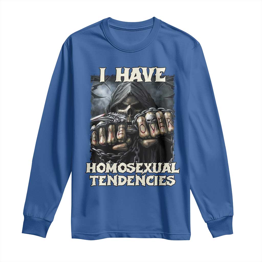 Skeleton Meme Long Sleeve Shirt I Have Homosexual Tendencies Funny Edgy Hard Cringe