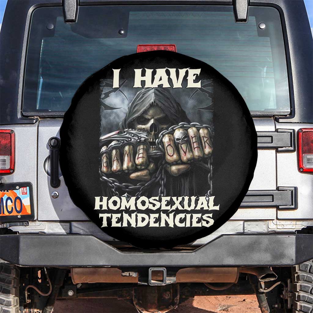 Skeleton Meme Spare Tire Cover I Have Homosexual Tendencies Funny Edgy Hard Cringe
