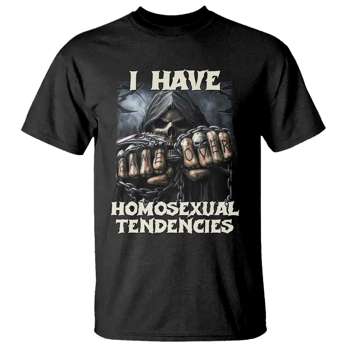 Skeleton Meme T Shirt I Have Homosexual Tendencies Funny Edgy Hard Cringe - Wonder Print Shop