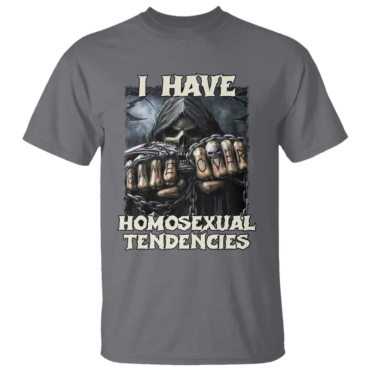 Skeleton Meme T Shirt I Have Homosexual Tendencies Funny Edgy Hard Cringe - Wonder Print Shop