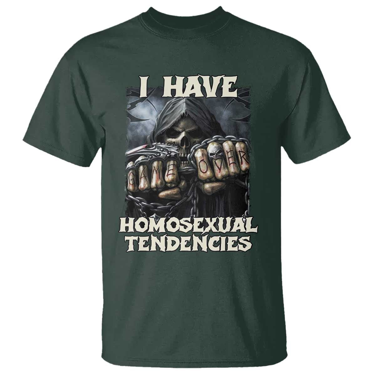 Skeleton Meme T Shirt I Have Homosexual Tendencies Funny Edgy Hard Cringe - Wonder Print Shop