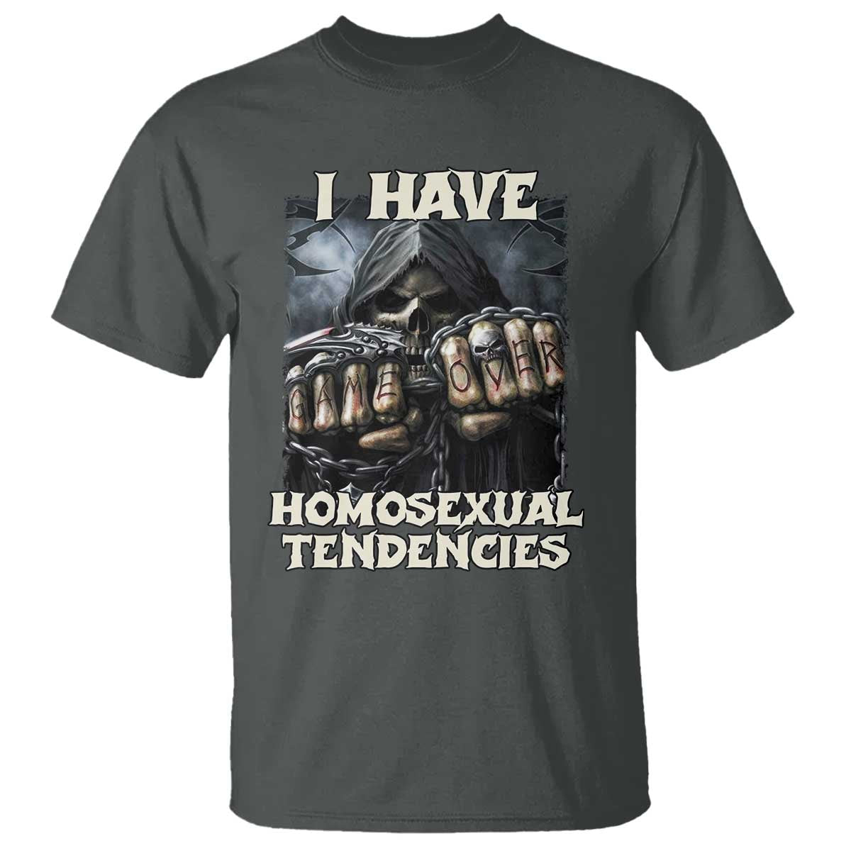 Skeleton Meme T Shirt I Have Homosexual Tendencies Funny Edgy Hard Cringe - Wonder Print Shop