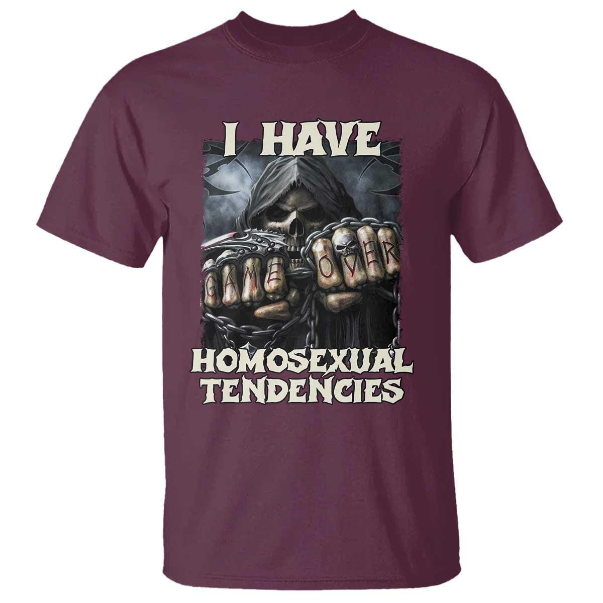 Skeleton Meme T Shirt I Have Homosexual Tendencies Funny Edgy Hard Cringe - Wonder Print Shop