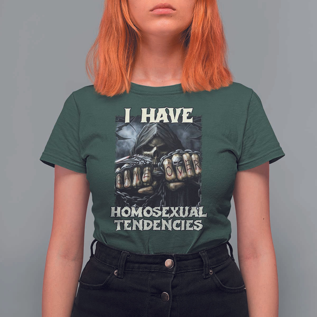 Skeleton Meme T Shirt For Women I Have Homosexual Tendencies Funny Edgy Hard Cringe - Wonder Print Shop