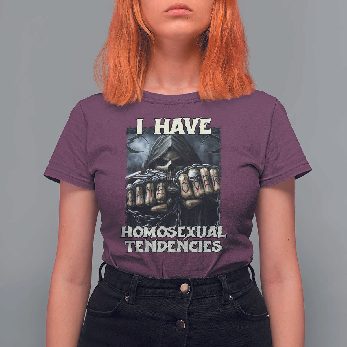 Skeleton Meme T Shirt For Women I Have Homosexual Tendencies Funny Edgy Hard Cringe - Wonder Print Shop
