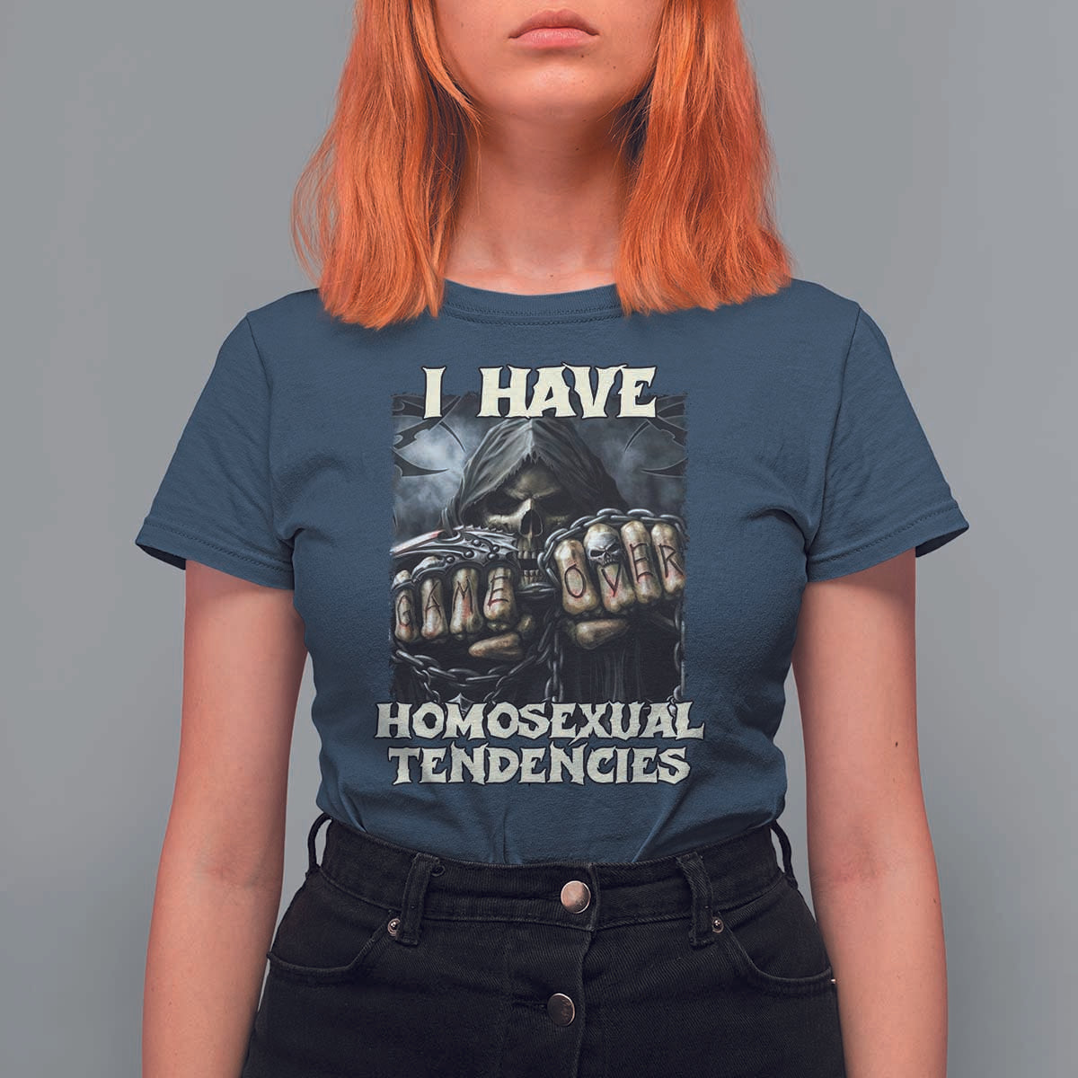Skeleton Meme T Shirt For Women I Have Homosexual Tendencies Funny Edgy Hard Cringe - Wonder Print Shop