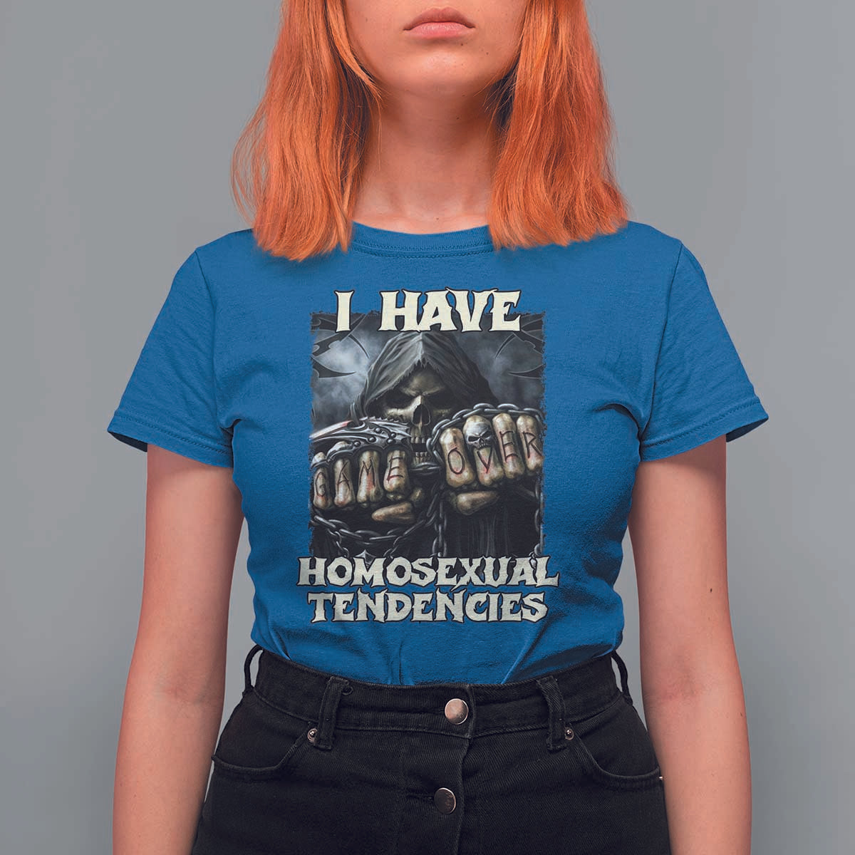 Skeleton Meme T Shirt For Women I Have Homosexual Tendencies Funny Edgy Hard Cringe - Wonder Print Shop