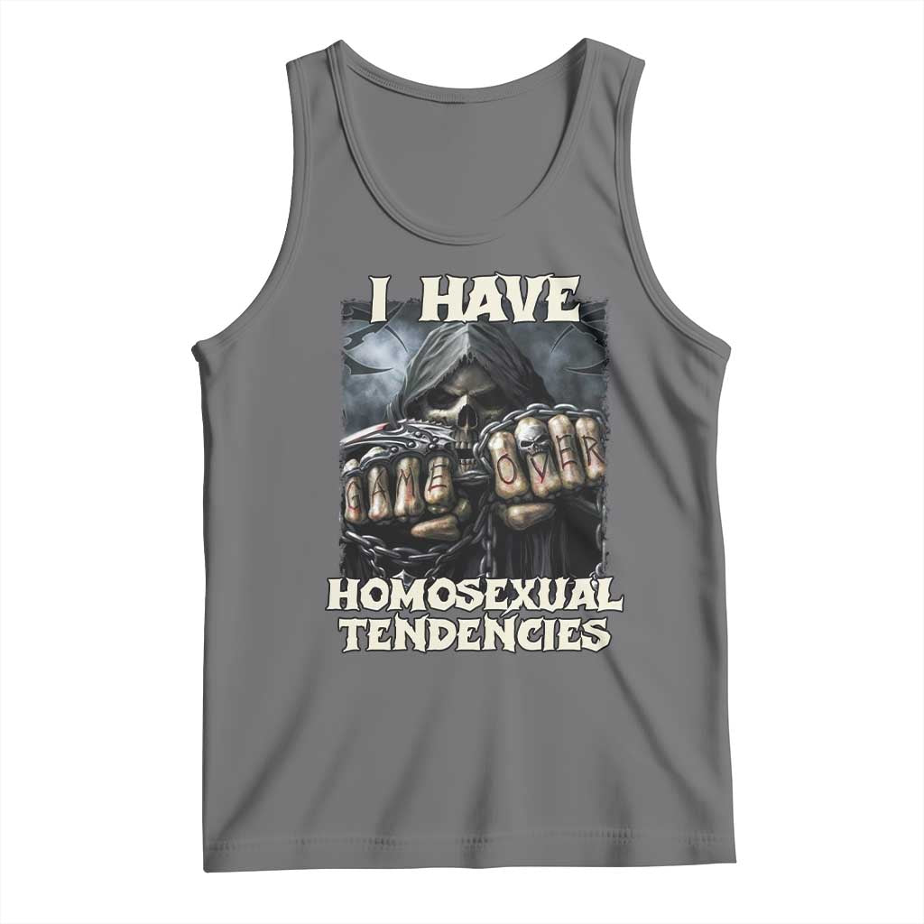 Skeleton Meme Tank Top I Have Homosexual Tendencies Funny Edgy Hard Cringe