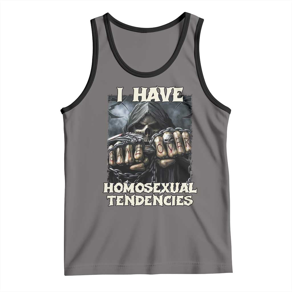 Skeleton Meme Tank Top I Have Homosexual Tendencies Funny Edgy Hard Cringe