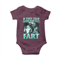Funny Alpha Wolf Meme Baby Onesie If They Talk Behind Your Back Fart Humorous Cringe