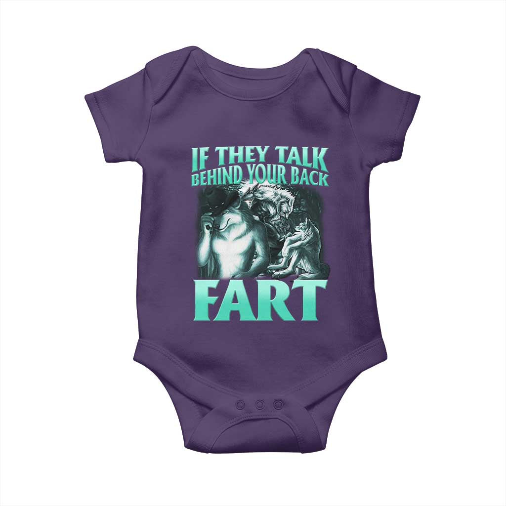 Funny Alpha Wolf Meme Baby Onesie If They Talk Behind Your Back Fart Humorous Cringe