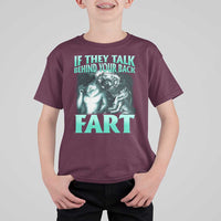Funny Alpha Wolf Meme T Shirt For Kid If They Talk Behind Your Back Fart Humorous Cringe - Wonder Print Shop