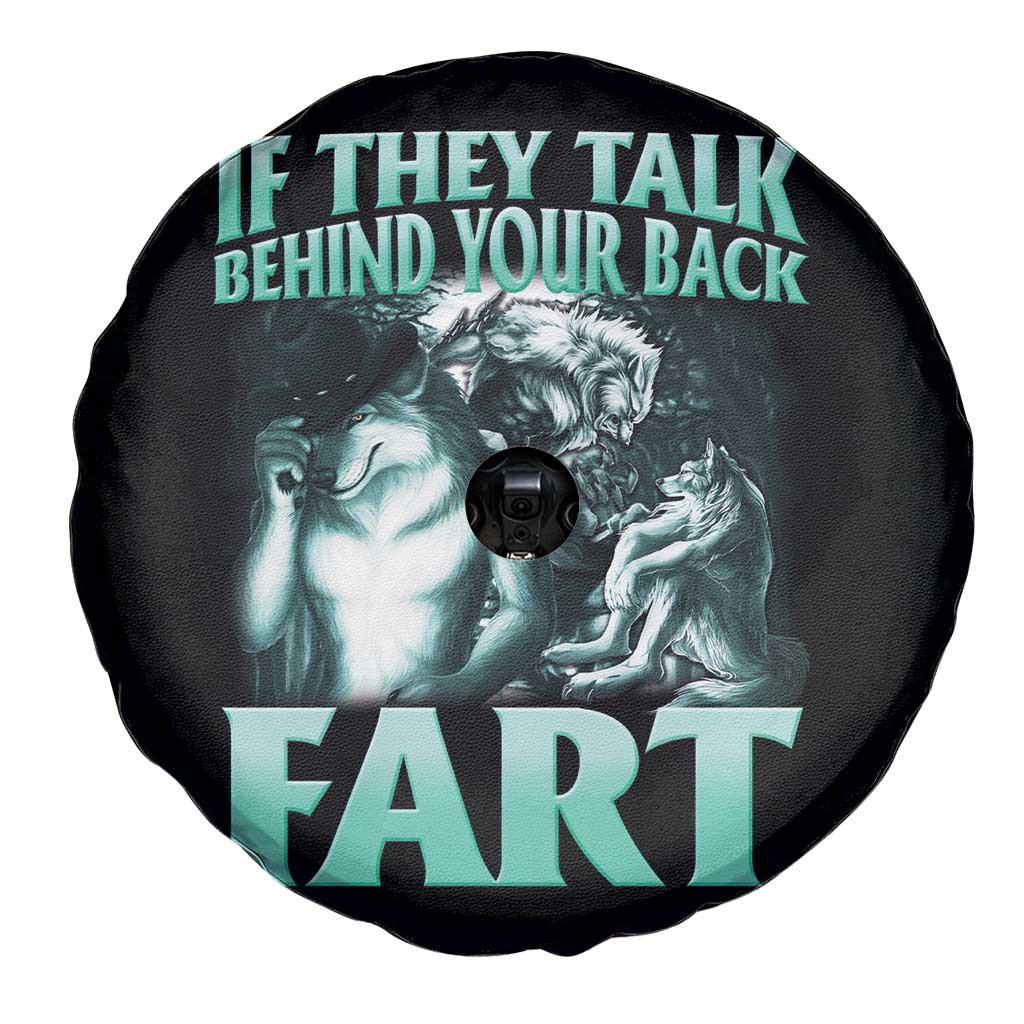 Funny Alpha Wolf Meme Spare Tire Cover If They Talk Behind Your Back Fart Humorous Cringe