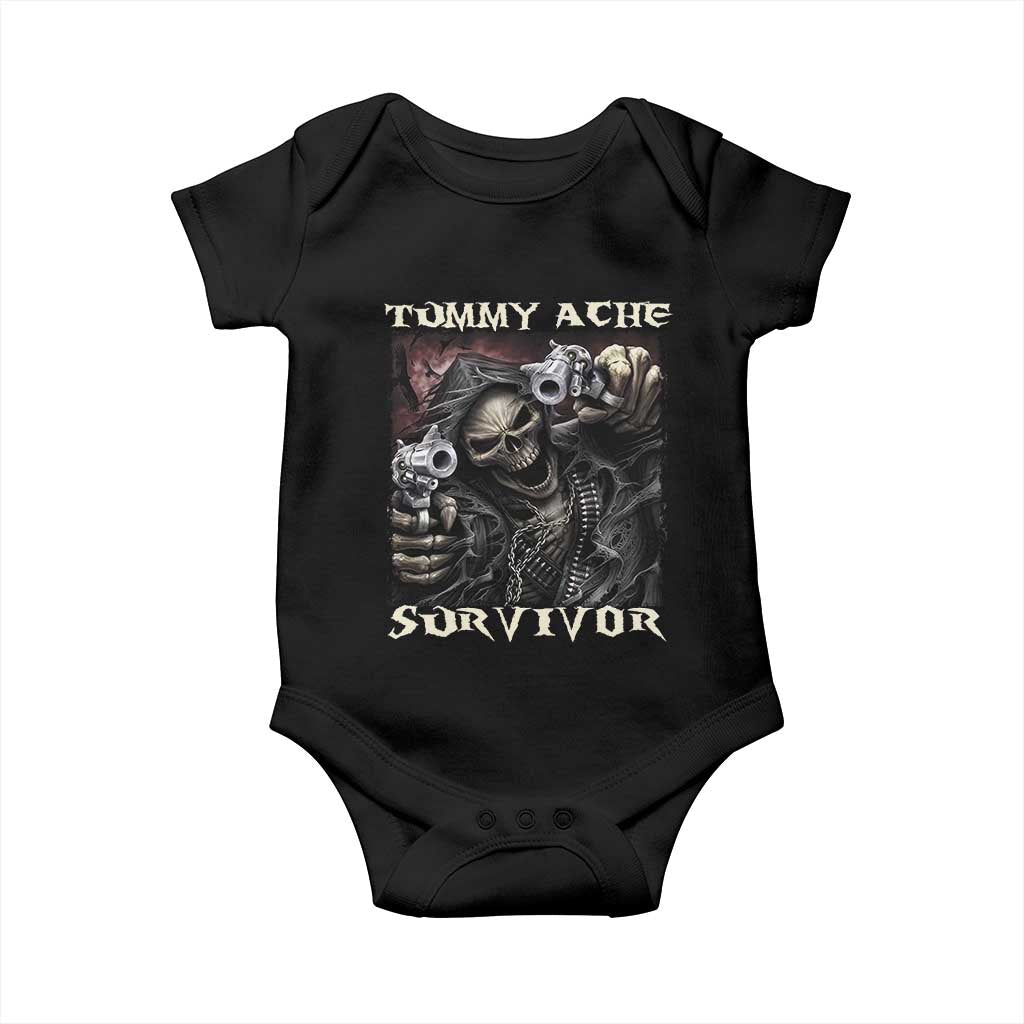 Skeleton Meme Baby Onesie Tummy Ache Survivor Funny Cool Edgy Hard Cringe TS02