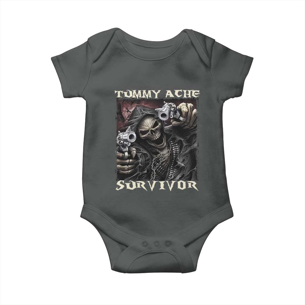 Skeleton Meme Baby Onesie Tummy Ache Survivor Funny Cool Edgy Hard Cringe TS02