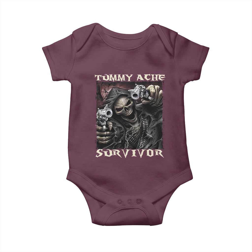 Skeleton Meme Baby Onesie Tummy Ache Survivor Funny Cool Edgy Hard Cringe TS02