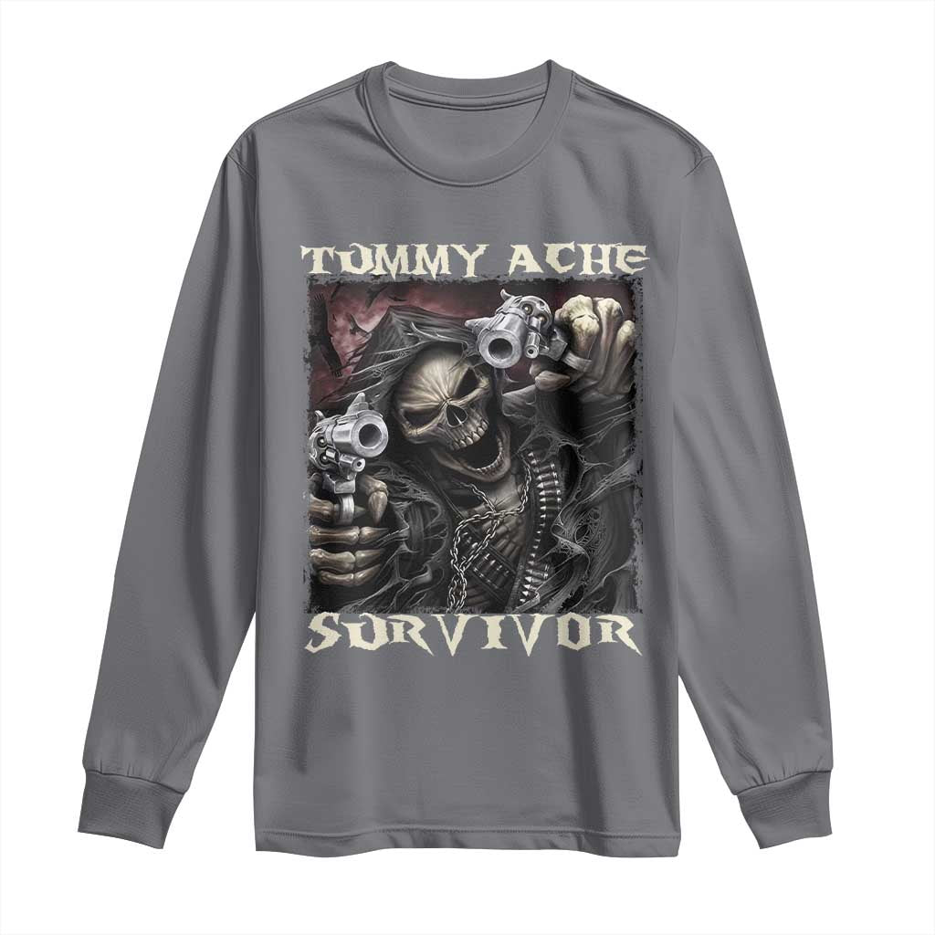 Skeleton Meme Long Sleeve Shirt Tummy Ache Survivor Funny Cool Edgy Hard Cringe TS02