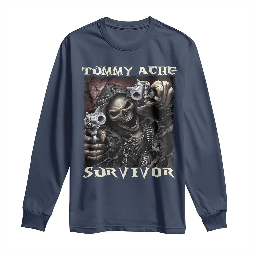 Skeleton Meme Long Sleeve Shirt Tummy Ache Survivor Funny Cool Edgy Hard Cringe TS02