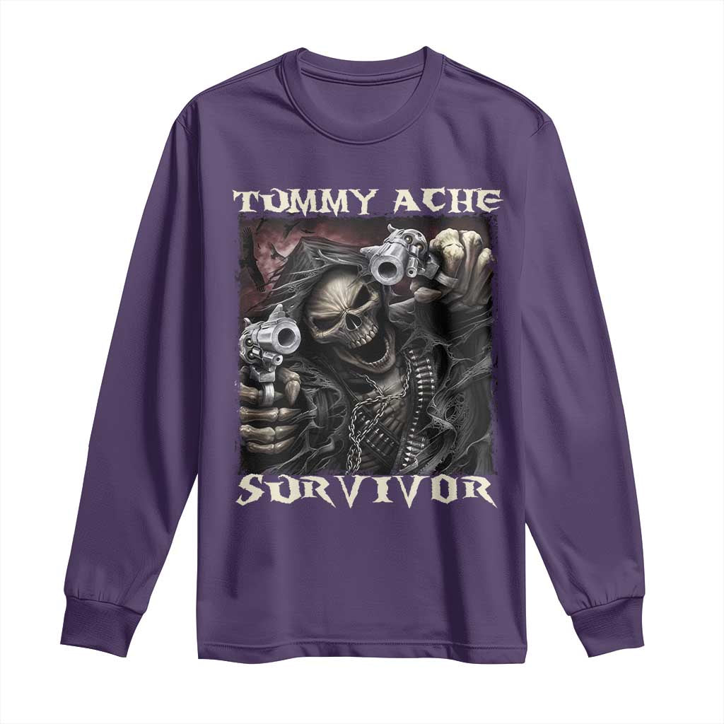 Skeleton Meme Long Sleeve Shirt Tummy Ache Survivor Funny Cool Edgy Hard Cringe TS02