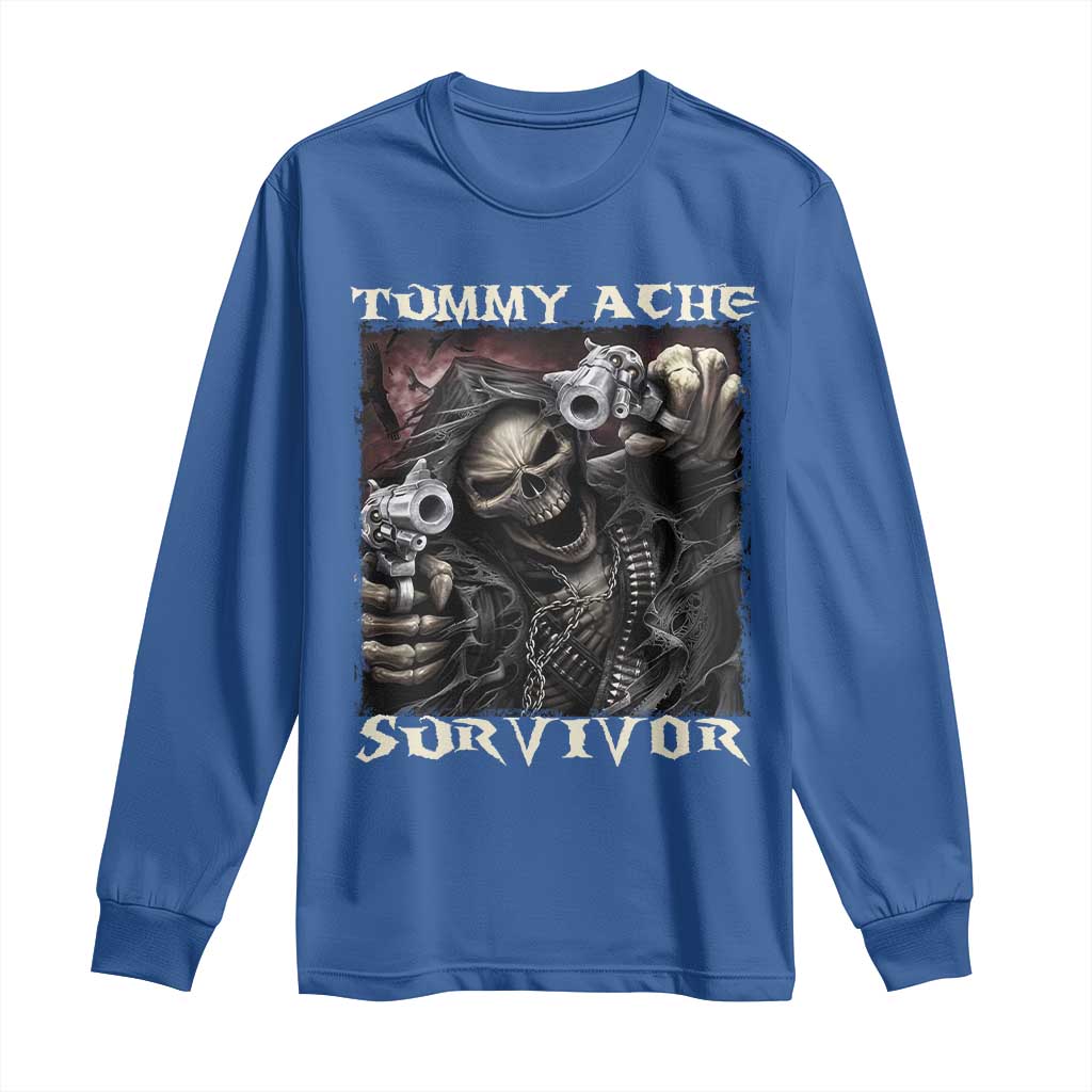 Skeleton Meme Long Sleeve Shirt Tummy Ache Survivor Funny Cool Edgy Hard Cringe TS02