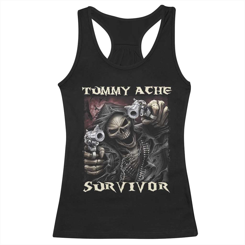 Skeleton Meme Racerback Tank Top Tummy Ache Survivor Funny Cool Edgy Hard Cringe TS02