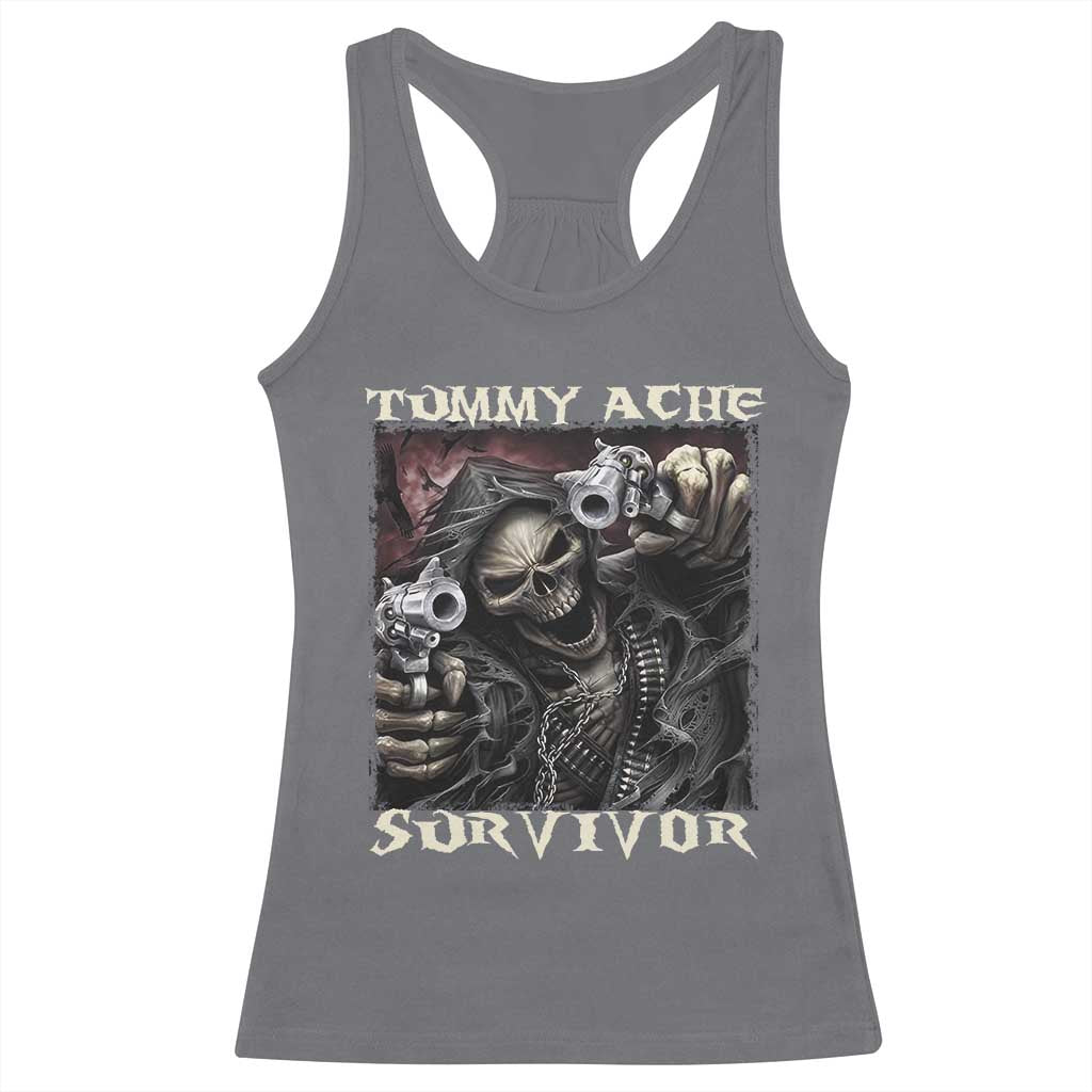 Skeleton Meme Racerback Tank Top Tummy Ache Survivor Funny Cool Edgy Hard Cringe TS02