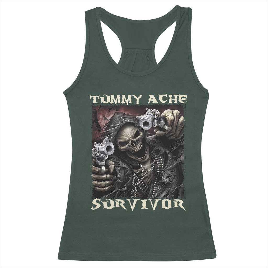 Skeleton Meme Racerback Tank Top Tummy Ache Survivor Funny Cool Edgy Hard Cringe TS02