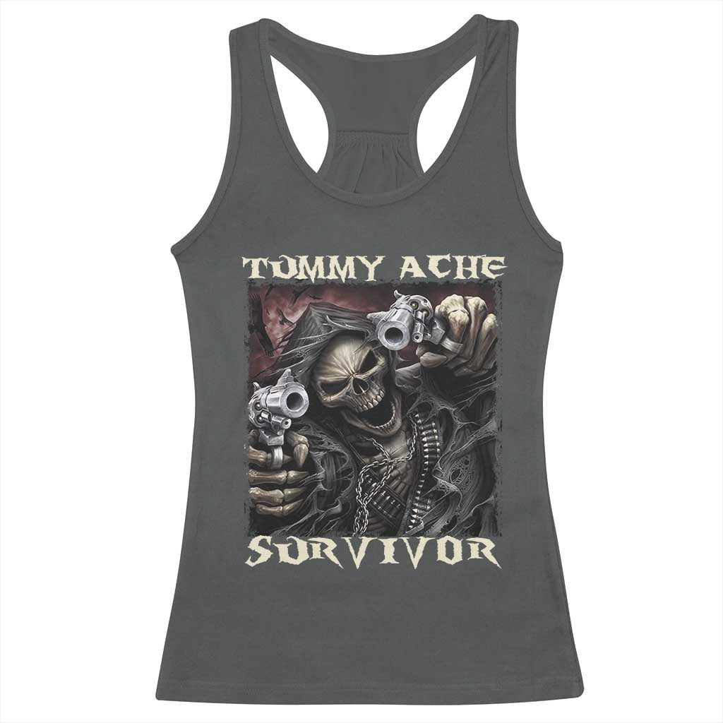 Skeleton Meme Racerback Tank Top Tummy Ache Survivor Funny Cool Edgy Hard Cringe TS02