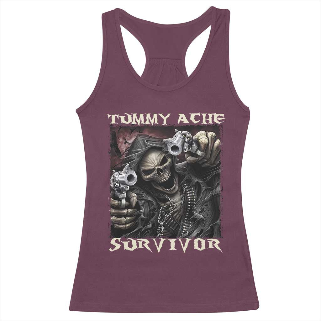 Skeleton Meme Racerback Tank Top Tummy Ache Survivor Funny Cool Edgy Hard Cringe TS02
